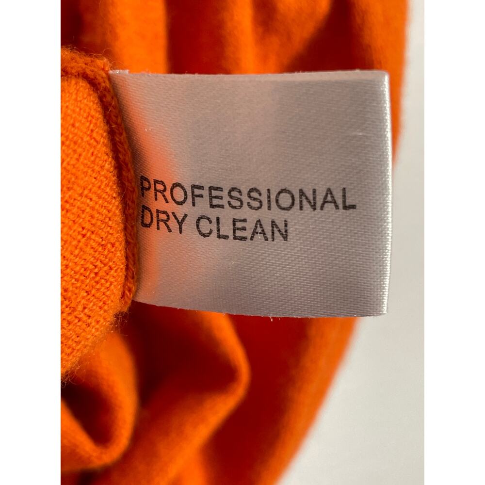 Cotton Cashmere Blend Front Knot Cut Out Sweater Dress Orange Small - Picture 4 of 5